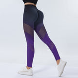 Pantalon de Yoga imprimé dégradé, nouveau Design creux, sans couture, taille haute, levage des hanches, Leggings de Fitness pour femmes, pantalon à séchage rapide