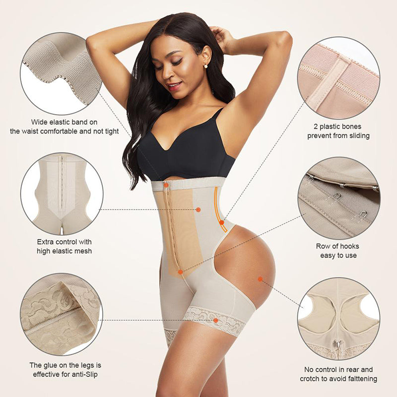 Femmes Shapewear taille haute bout à bout contrôle du ventre sous-vêtements entraînement taille formateur Corset