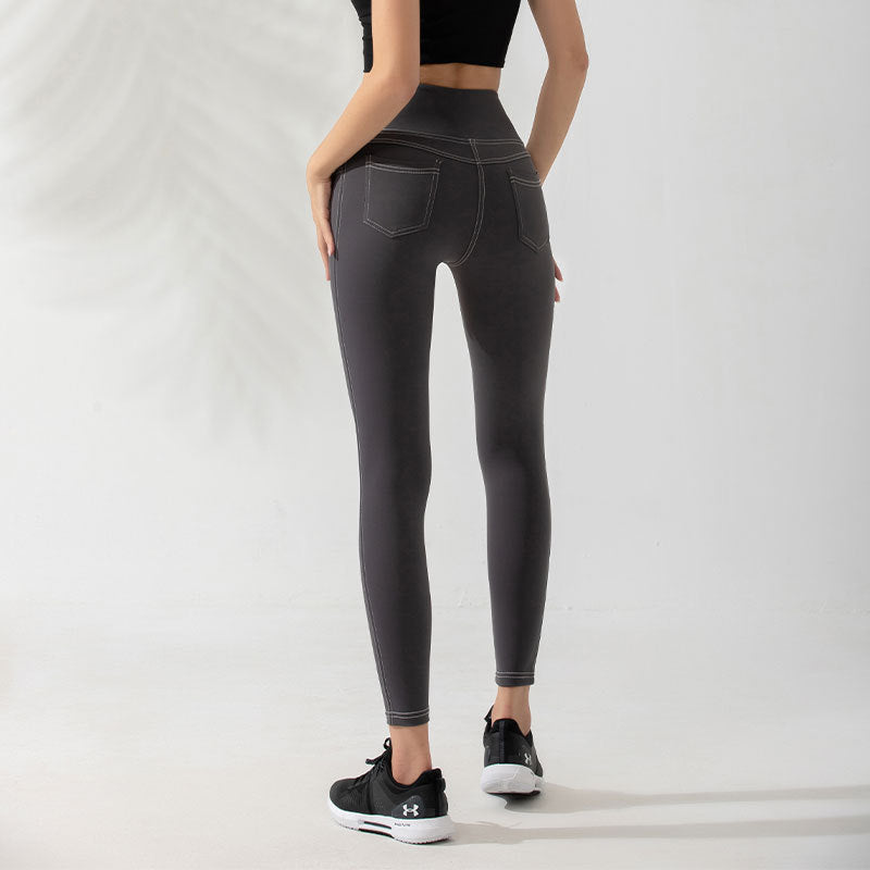 Pantalon de yoga aux fesses pêche