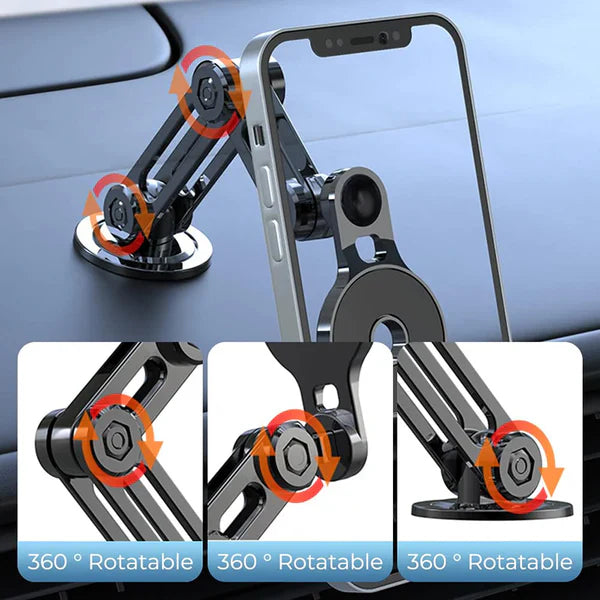 Support de téléphone magnétique pour voiture universel 360° PRO, bras robotique 