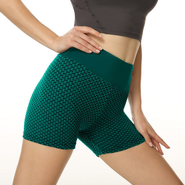 Honeycomb Design joogahousut Yksiväriset lantiota nostavat Fitness-shortsit naisille