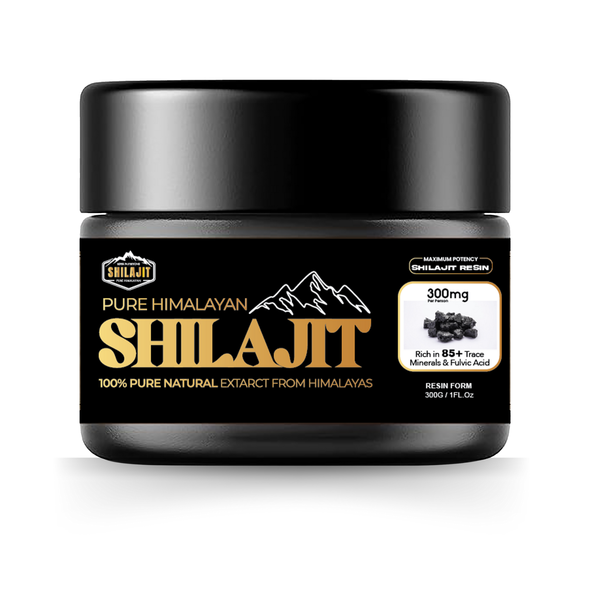 100 % puhdasta orgaanista Himalajan shilajit-hartsia 