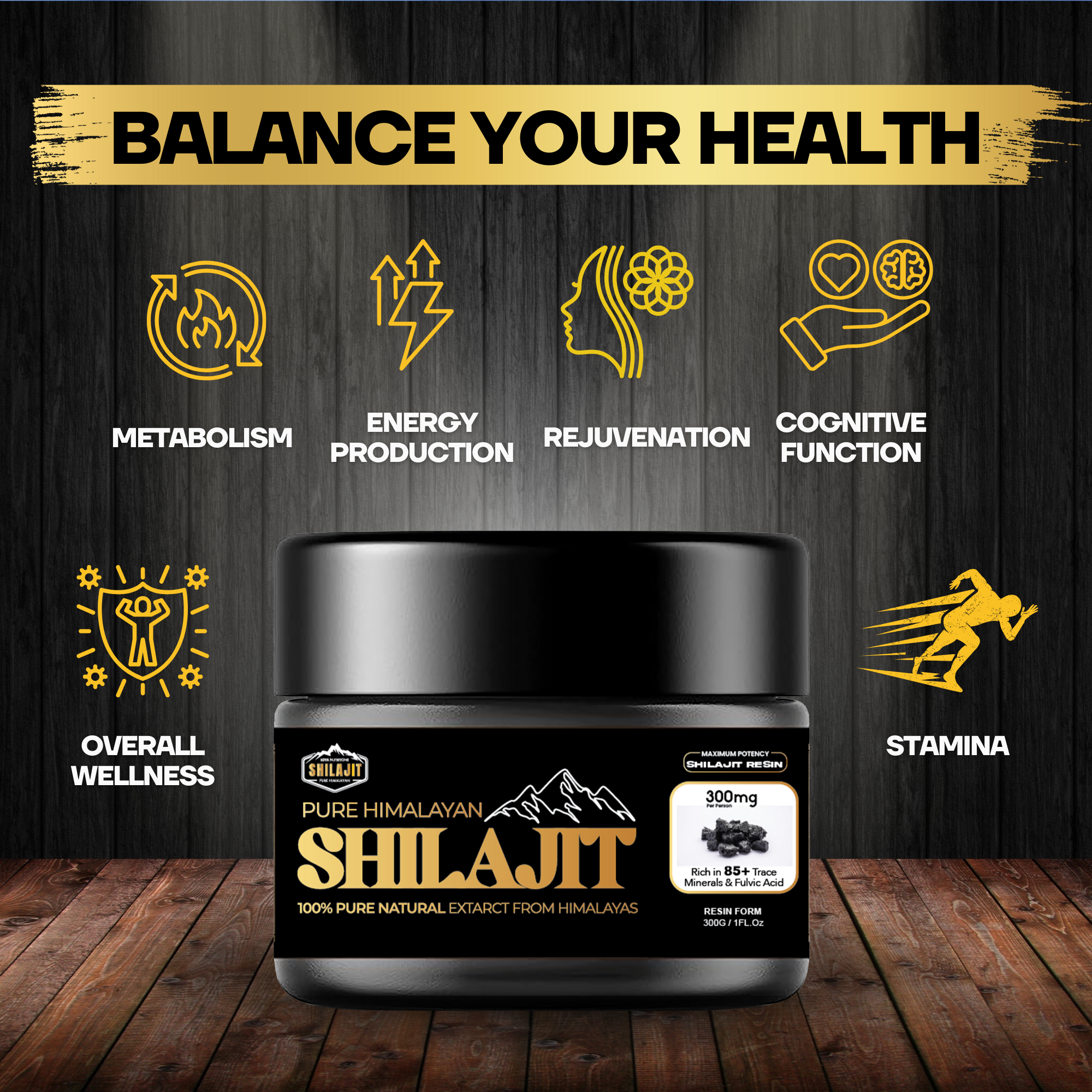 100 % puhdasta orgaanista Himalajan shilajit-hartsia 