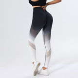 Pantalon de Yoga imprimé dégradé, nouveau Design creux, sans couture, taille haute, levage des hanches, Leggings de Fitness pour femmes, pantalon à séchage rapide