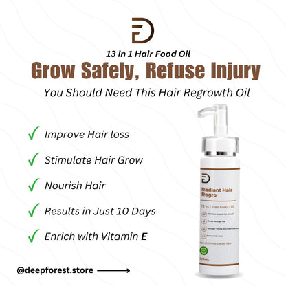 Radiant & Regro Herbal Hair Food Oil – Nature’s Secret for Healthy, Lush Hair!