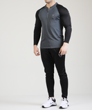 CHARCOAL AND BLACK REGLAN SUMMER TRACKSUIT