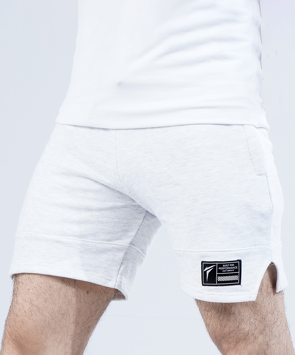 TEXTURE WHITE CLASSIC CUT TERRY SHORTS