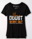 Buy WHEN IN DOUBT WORKOUT BLACK V-NECK WOMEN TOP