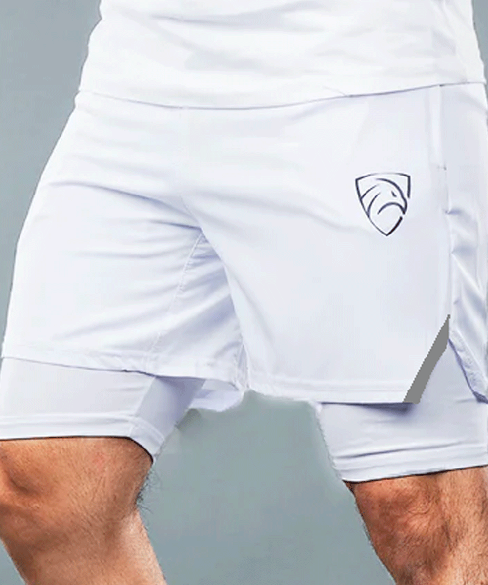 Buy WHITE MICRO PREMIUM COMPRESSION SHORTS WITH REFLECTORS