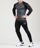 CHARCOAL AND BLACK REGLAN SUMMER TRACKSUIT