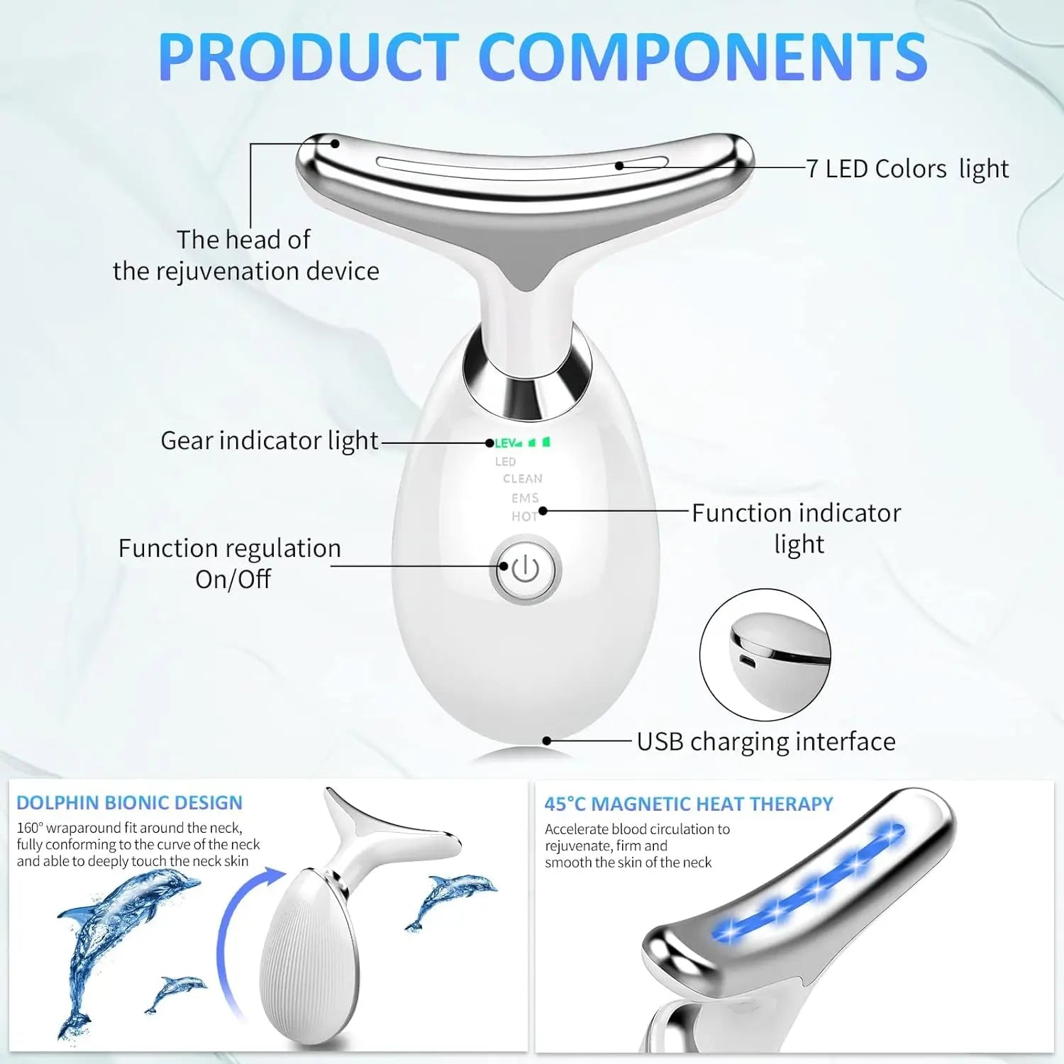 3 in 1 Face Lifting EMS Red Light Therapy Device