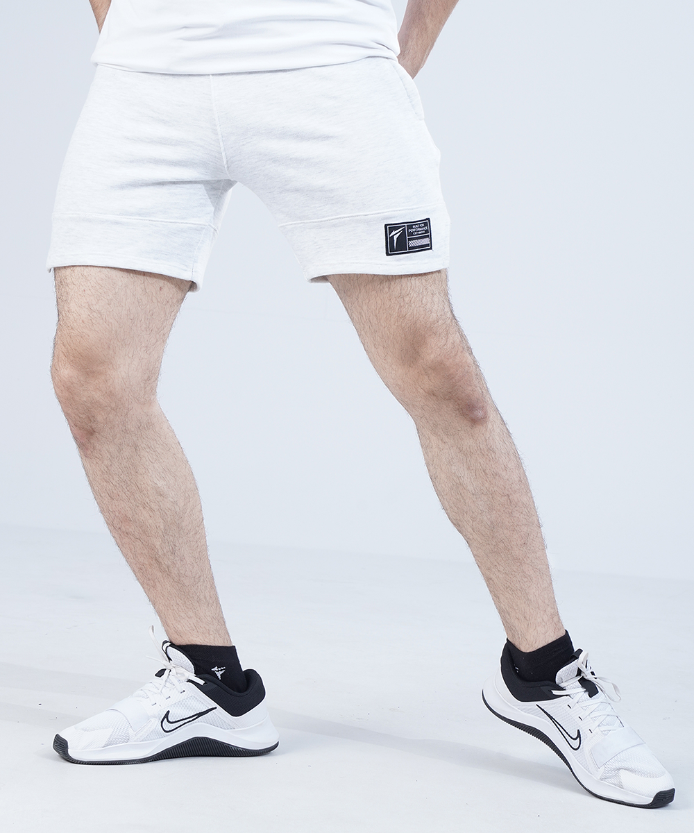 TEXTURE WHITE CLASSIC CUT TERRY SHORTS